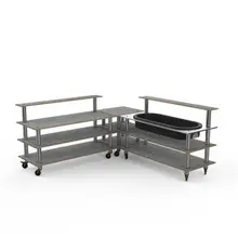 Mogogo - Modular 100.5" x 100.5" x 47.5" Grey Slate / Brushed Stainless Steel Cooling Corner Station W/ Casters - MGCMLB01GSXW