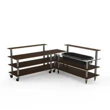Mogogo - Modular 100.5" x 100.5" x 47.5" Mango Wood / Brushed Stainless Steel Cooling Corner Station W/ Casters - MGCMLB01WSXW