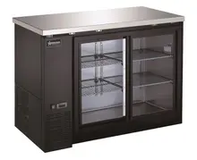 Omcan - 48" Black Back Bar Cooler w/ 2 Sliding Glass Doors - 51058