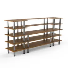 Mogogo - Modular 130" x 29.5" x 60.5" Bamboo / Brushed Stainless Steel Bread & Pastry Station - MGCMLB04BSXF
