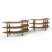 Mogogo - Modular 163" x 41" x 35" Bamboo / Brushed Brass W Station - MGCMSA04BBXF