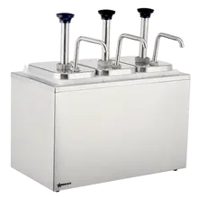 Omcan - Triple Stainless Steel Pump Condiment Dispenser - 81284