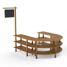 Modular 88" x 81.5" x 99.5" Bamboo / Brushed Brass U Shape Station - MGCMSA07BBXF