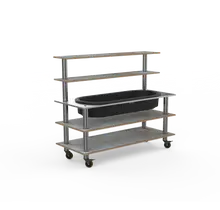 Mogogo - Modular 71" x 29.5" x 60" Grey Slate / Brushed Stainless Steel Pro Back Bar W/ Ice Bin & Casters - MGCMLC03GSXW