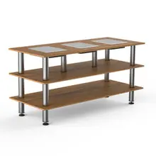 Mogogo - Modular 71" x 29.5" x 35" Bamboo / Brushed Stainless Steel Triple Warming Unit - MGCMLD07BSXF