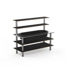 Mogogo - Modular 71" x 29.5" x 60" Black Marble / Brushed Stainless Steel Pro Back Bar Station W/ Ice Well - MGCMLC01MSXF
