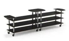 Mogogo - Modular 161" x 29.5" x 47" Bamboo / Brushed Brass Elongated Classic Station W/ Casters - MGCMLB17BBXW