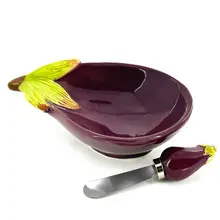 BIA - Eggplant Dip Bowl & Spreader