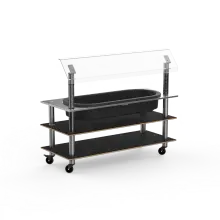 Mogogo - Modular 71" x 29.5" x 58.5" Bamboo / Brushed Brass Classic Chilled Station W/ Casters - MGCMLB16BBXW