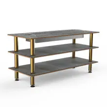 Mogogo - Modular 71" x 29.5" x 95.5" Grey Slate / Brushed Brass Heat Table - MGCMLD06GBXF