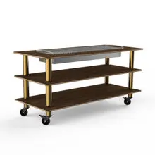 Mogogo - Modular 71" x 29.5" x 95.5" Bamboo / Brushed Brass Heat Table W/ Casters - MGCMLD06BBXW