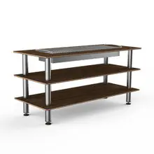 Mogogo - Modular 71" x 29.5" x 95.5" Bamboo / Brushed Stainless Steel Heat Table - MGCMLD06BSXF