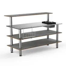 Mogogo - Modular 70.8" x 34.5" x 47" Grey Slate / Brushed Stainless Steel Pro Bar Station W/ Stainless Steel Top & Ice Bin - MGCMLC05GSXF