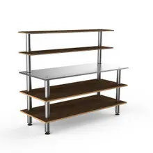 Mogogo - Modular 71" x 29" x 60" Bamboo / Brushed Brass Back Bar Station - MGCMLC02BBXF