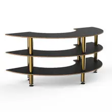 Mogogo - Modular 81.5" x 41" x 35" Black Marble / Brushed Brass Creative Curved Unit W/ Casters - MGCMSX01MBXF