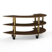 Mogogo - Modular 81.5" x 41" x 35" Bamboo / Brushed Brass Creative Curved Unit W/ Casters - MGCMSX01BBXW