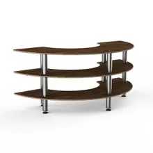 Mogogo - Modular 81.5" x 41" x 35" Mango Wood / Brushed Stainless Steel Creative Curved Unit - MGCMSX01WSXF