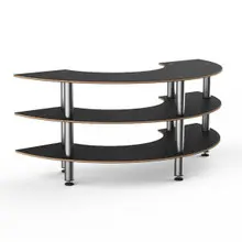 Mogogo - Modular 81.5" x 41" x 35" Bamboo / Brushed Stainless Steel Creative Curved Unit - MGCMSX01BSXF