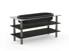 Mogogo - Modular 71" x 29.5" x 35" Black Marble / Brushed Stainless Steel Salad Bar Unit W/ Ice Bin - MGCMLE03MSXF