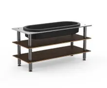 Mogogo - Modular 71" x 29.5" x 35" Mango Wood / Brushed Stainless Steel Salad Bar Unit W/ Ice Bin - MGCMLE03WSXF
