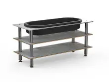 Mogogo - Modular 71" x 29.5" x 35" Bamboo / Brushed Stainless Steel Salad Bar Unit W/ Ice Bin - MGCMLE03BSXF