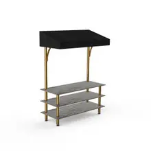 Mogogo - Modular 130" x 35" x 95" Grey Slate / Brushed Brass Classic Canopy Unit - MGCMLB10GBBF
