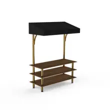 Mogogo - Modular 130" x 35" x 95" Mango Wood / Brushed Brass Classic Canopy Unit - MGCMLB10WBBF
