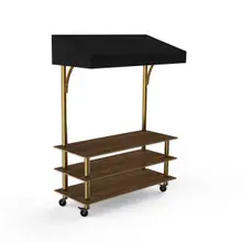 Mogogo - Modular 130" x 35" x 95" Bamboo / Brushed Brass Classic Canopy Unit W/ Casters - MGCMLB10BBBW