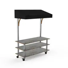 Mogogo - Modular 130" x 35" x 95" Grey Slate / Brushed Stainless Steel Classic Canopy Unit W/ Casters - MGCMLB10GSBW