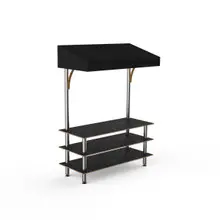 Mogogo - Modular 130" x 35" x 95" Black Marble / Brushed Stainless Steel Classic Canopy Unit - MGCMLB10MSBF