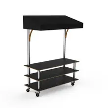 Mogogo - Modular 130" x 35" x 95" Bamboo / Brushed Stainless Steel Classic Canopy Unit W/ Casters - MGCMLB10BSBW