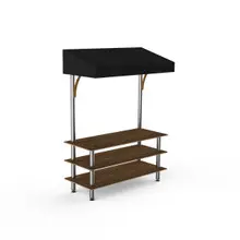 Mogogo - Modular 130" x 35" x 95" Bamboo / Brushed Stainless Steel Classic Canopy Unit - MGCMLB10BSBF