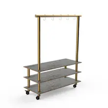 Mogogo - Modular 71" x 29.5" x 95.5" Grey Slate / Brushed Brass Classic Arch Unit W/ Casters - MGCMLA06GBXW