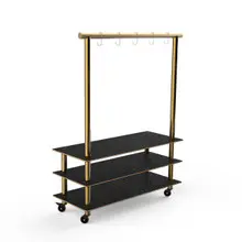 Mogogo - Modular 71" x 29.5" x 95.5" Black Marble / Brushed Brass Classic Arch Unit W/ Casters - MGCMLA06MBXW