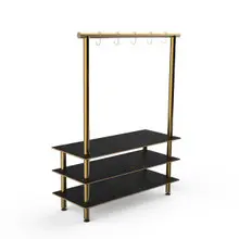 Mogogo - Modular 71" x 29.5" x 95.5" Black Marble / Brushed Brass Classic Arch Unit - MGCMLA06MBXF
