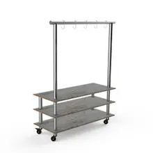 Mogogo - Modular 71" x 29.5" x 95.5" Grey Slate / Brushed Stainless Steel Classic Arch Unit W/ Casters - MGCMLA06GSXW
