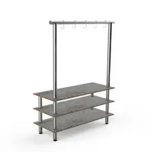 Mogogo - Modular 71" x 29.5" x 95.5" Grey Slate / Brushed Stainless Steel Classic Arch Unit - MGCMLA06GSXF