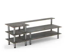 Mogogo - Modular 100" x 29.5" x 35" Bamboo / Brushed Stainless Steel Kids Station - MGCMLB15BSXF