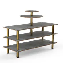 Mogogo - Modular 71" x 47" x 53.5" Grey Slate / Brushed Brass Multi-Purpose Display Station - MGCMLB12GBXF