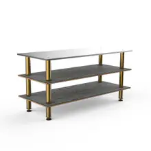 Mogogo - Modular 71" x 29.5" x 35" Grey Slate / Brushed Brass Large Pro Unit W/ Stainless Steel Top - MGCMLA05GBXF