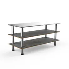 Mogogo - Modular 71" x 29.5" x 35" Grey Slate / Brushed Stainless Steel Large Pro Unit W/ Stainless Steel Top - MGCMLA05GSXF