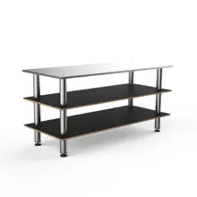 Mogogo - Modular 71" x 29.5" x 35" Black Marble / Brushed Stainless Steel Large Pro Unit W/ Stainless Steel Top - MGCMLA05MSXF