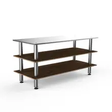 Mogogo - Modular 71" x 29.5" x 35" Mango Wood / Brushed Stainless Steel Large Pro Unit W/ Stainless Steel Top - MGCMLA05WSXF