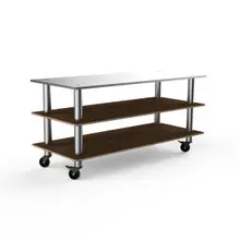 Mogogo - Modular 71" x 29.5" x 35" Bamboo / Brushed Stainless Steel Large Pro Unit W/ Stainless Steel Top & Casters - MGCMLA05BSXW