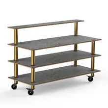 Mogogo - Modular 71" x 29.5" x 47" Grey Slate / Brushed Brass Classic Plus Unit W/ Casters - MGCMLB13GBXW