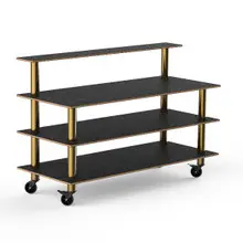 Mogogo - Modular 71" x 29.5" x 47" Black Marble / Brushed Brass Classic Plus Unit W/ Casters - MGCMLB13MBXW