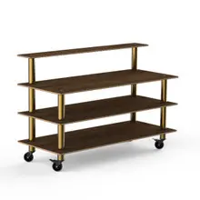 Mogogo - Modular 71" x 29.5" x 47" Mango Wood / Brushed Brass Classic Plus Unit W/ Casters - MGCMLB13WBXW