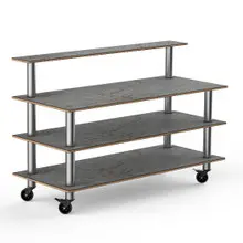 Mogogo - Modular 71" x 29.5" x 47" Grey Slate / Brushed Stainless Steel Classic Plus Unit W/ Casters - MGCMLB13GSXW