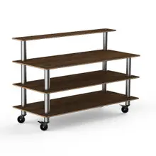 Mogogo - Modular 71" x 29.5" x 47" Mango Wood / Brushed Stainless Steel Classic Plus Unit W/ Casters - MGCMLB13WSXW