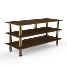 Mogogo - Modular 71" x 29.5" x 35" Mango Wood / Brushed Brass Midhole Display Unit - MGCMLB09WBXF